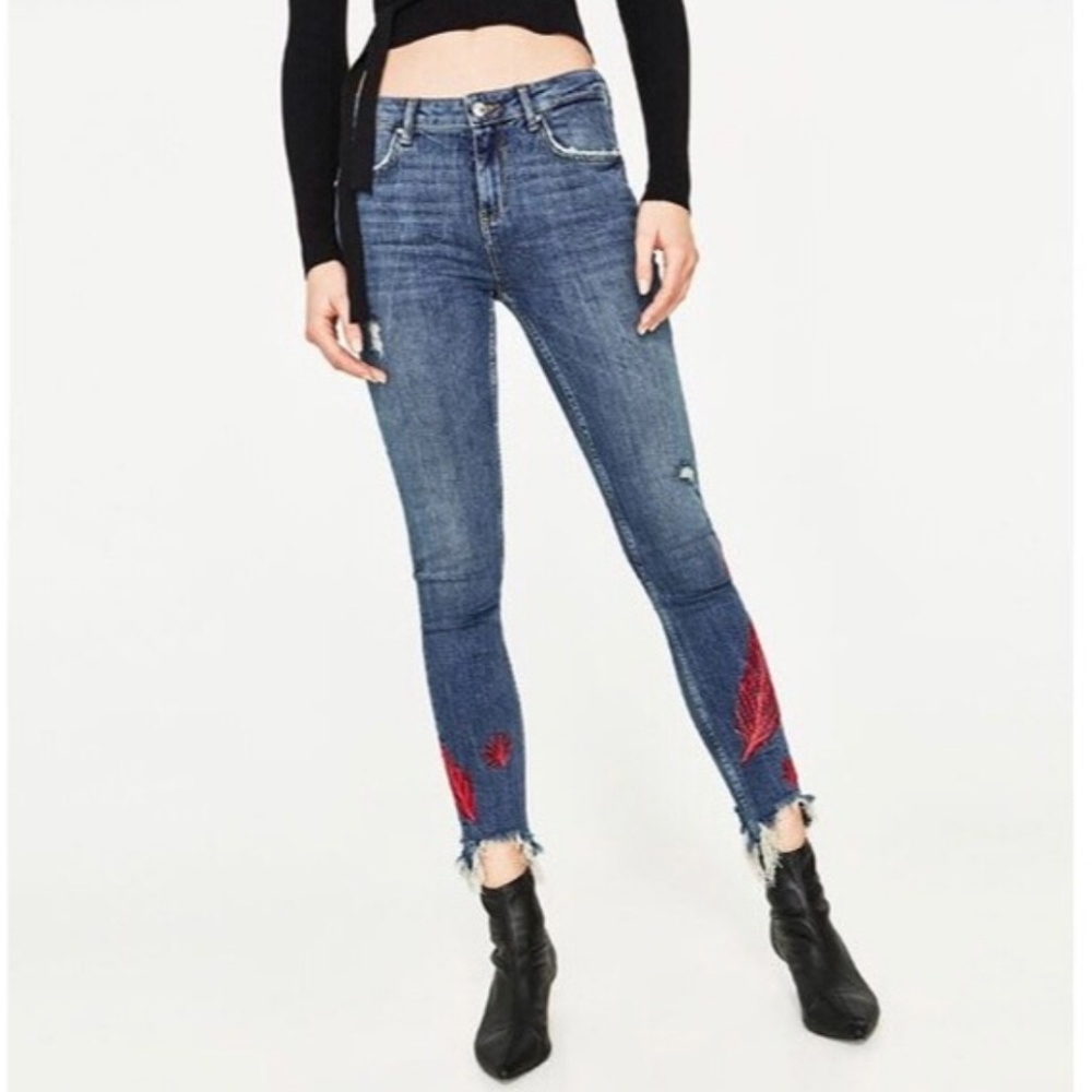 Embroidered Zara Skinny Jeans